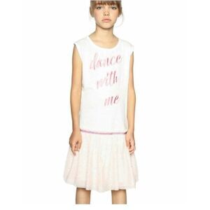 Desigual Dress Lilongue Girl’s Size 13/14 Dance With Me "La Vida Es Chula" Pink